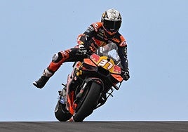 Pedro Acosta, durante los entrenamientos de hoy