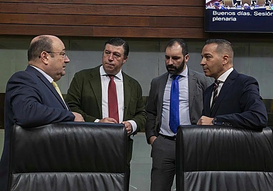 Diputados de Vox en la sesión plenaria de este jueves.