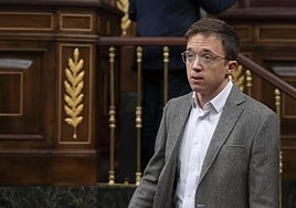Errejón, durante una sesión en el Congreso antes de abandonar la política.