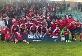 La S.D. Negreira celebra su clasificación para la Copa del Rey.