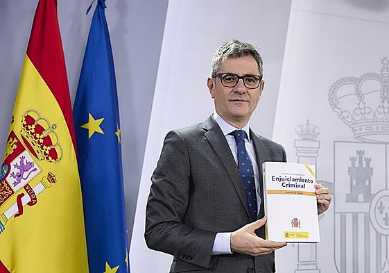 Félix Bolaños, ministro de la Presidencia, Justicia y Relaciones con las Cortes, tras el Consejo de Ministros