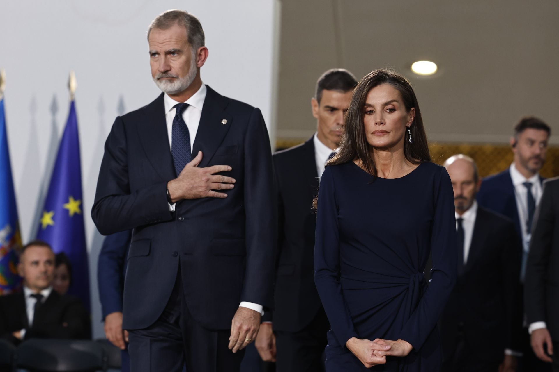Los reyes Felipe VI y Letizia durante el funeral de Estado por las 237 víctimas de la dana.