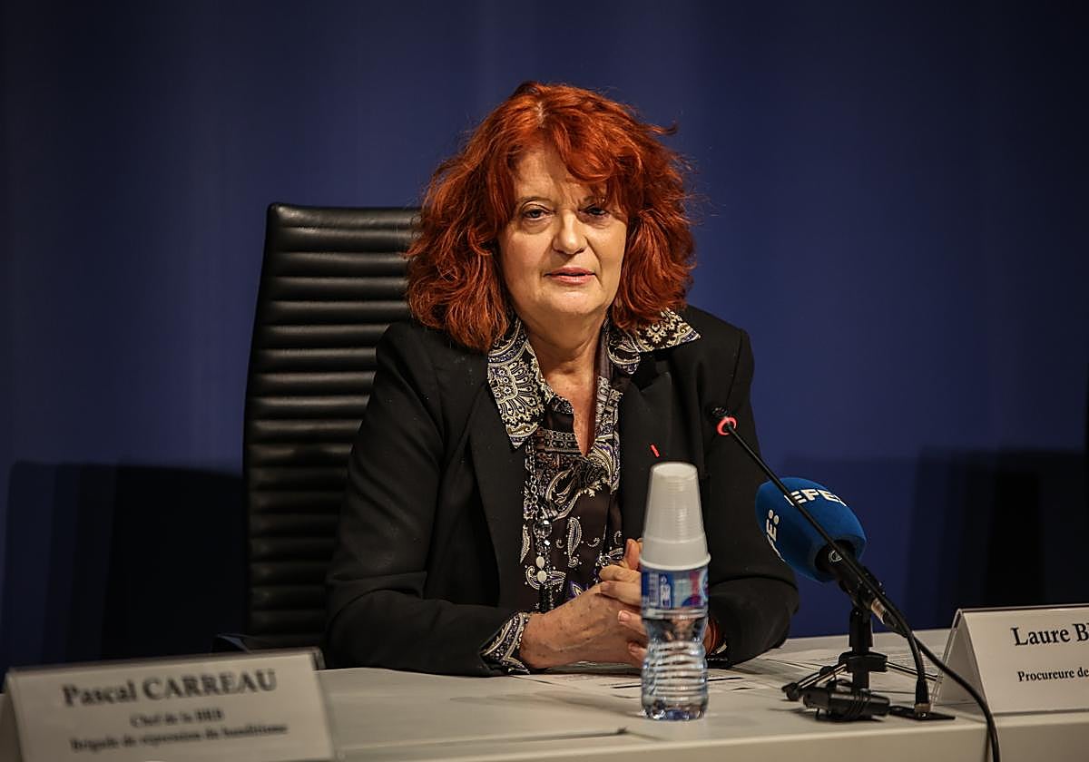 Paris prosecutor Laure Beccuau holds a press conference.