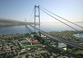 Recreación del puente proyectado sobre el estrecho de Mesina.