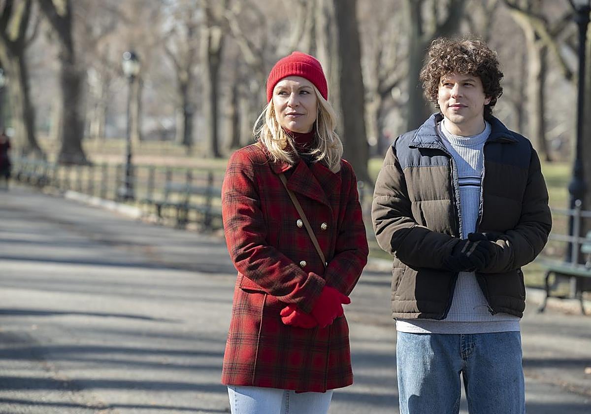 Actor Jesse Eisenberg, in the series 'Fleishman is in Trouble', alongside Claire Dane.