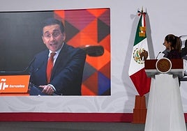 Claudia Sheinbaum observa las declaraciones de José Manuel Albares.