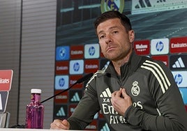 Xabi Alonso, durante la rueda de prensa.