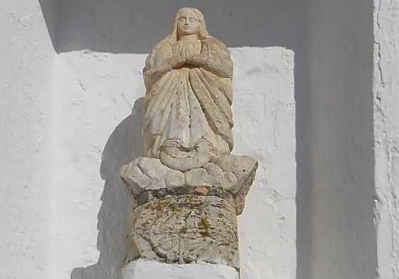 Escultura robada de la Virgen del Buen Suceso, en Fuente del Maestre.