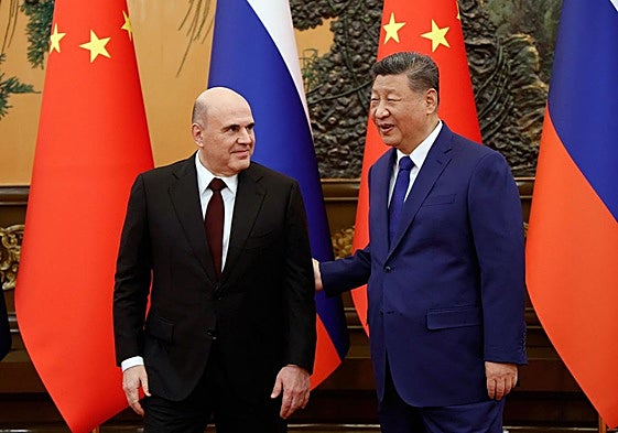 Mishustin y Xi este martes en Pekín.