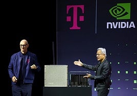 Los CEO de Deutsche Telekom y Nvidia presentan un plan para un centro de datos conjunto en Alemania.