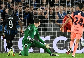 Forbs, autor de un doblete ante el Barcelona.