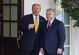 El presidente estadounidense, Donald Trump, y el primer ministro húngaro, Viktor Orbán, este viernes en la Casa Blanca.