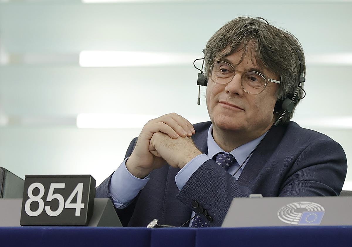 Carles Puigdemont, durante una sesión del Parlamento Europeo.