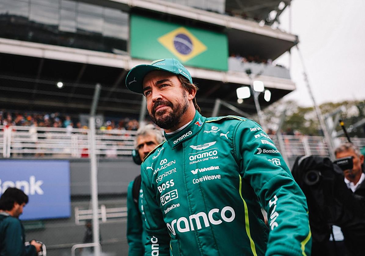 Fernando Alonso, durante el GP de Brasil.