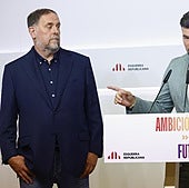 Oriol Junqueras, líder de ERC, y Gabriel Rufián, portavoz en el Congreso