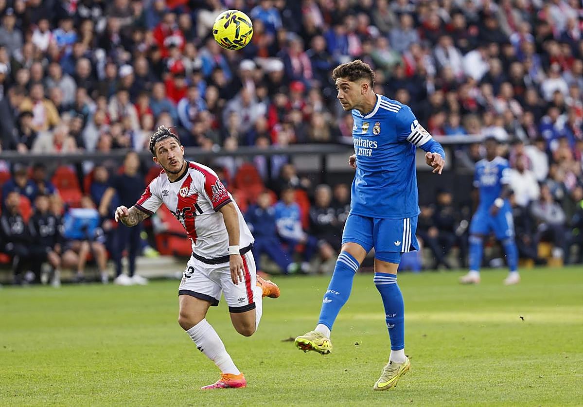 Fede Valverde during the match between Rayo and Real Madrid.