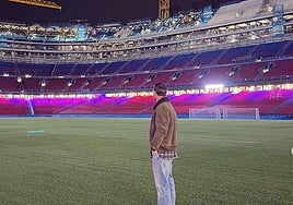 Messi en su visita al Camp Nou.