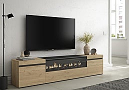 Este mueble de TV con chimenea eléctrica es un sueño hecho realidad