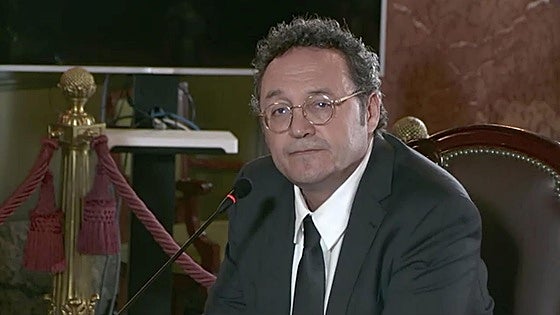 El fiscal general del Estado antes de declarar como acusado en el juicio en el Tribunal Supremo.