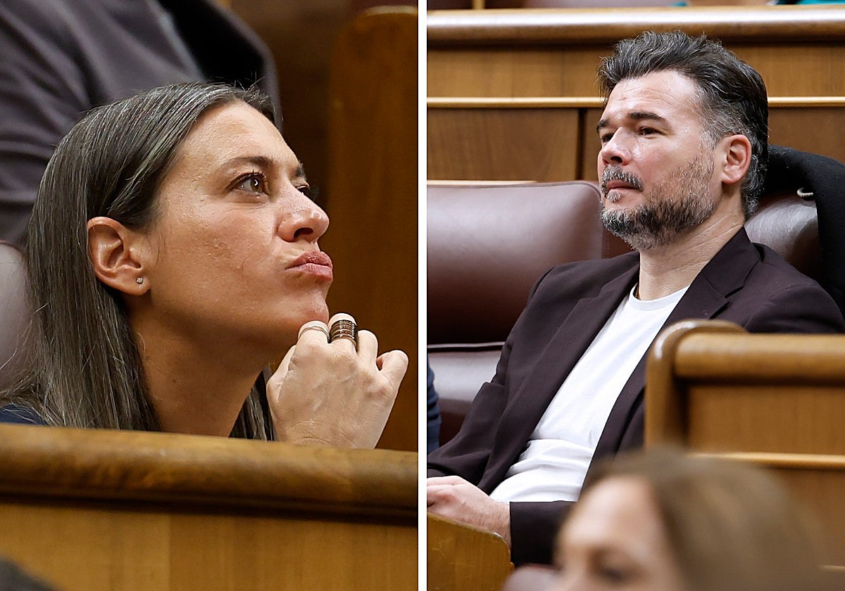 La portavoz de Junts, Míriam Nogueras y el portavoz de ERC Gabriel Rufián.