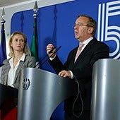 El ministro alemán de Defensa, Boris Pistorius, este viernes en Berlín.