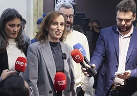 Mónica Gracía, este sábado, en un acto de Más Madrid.