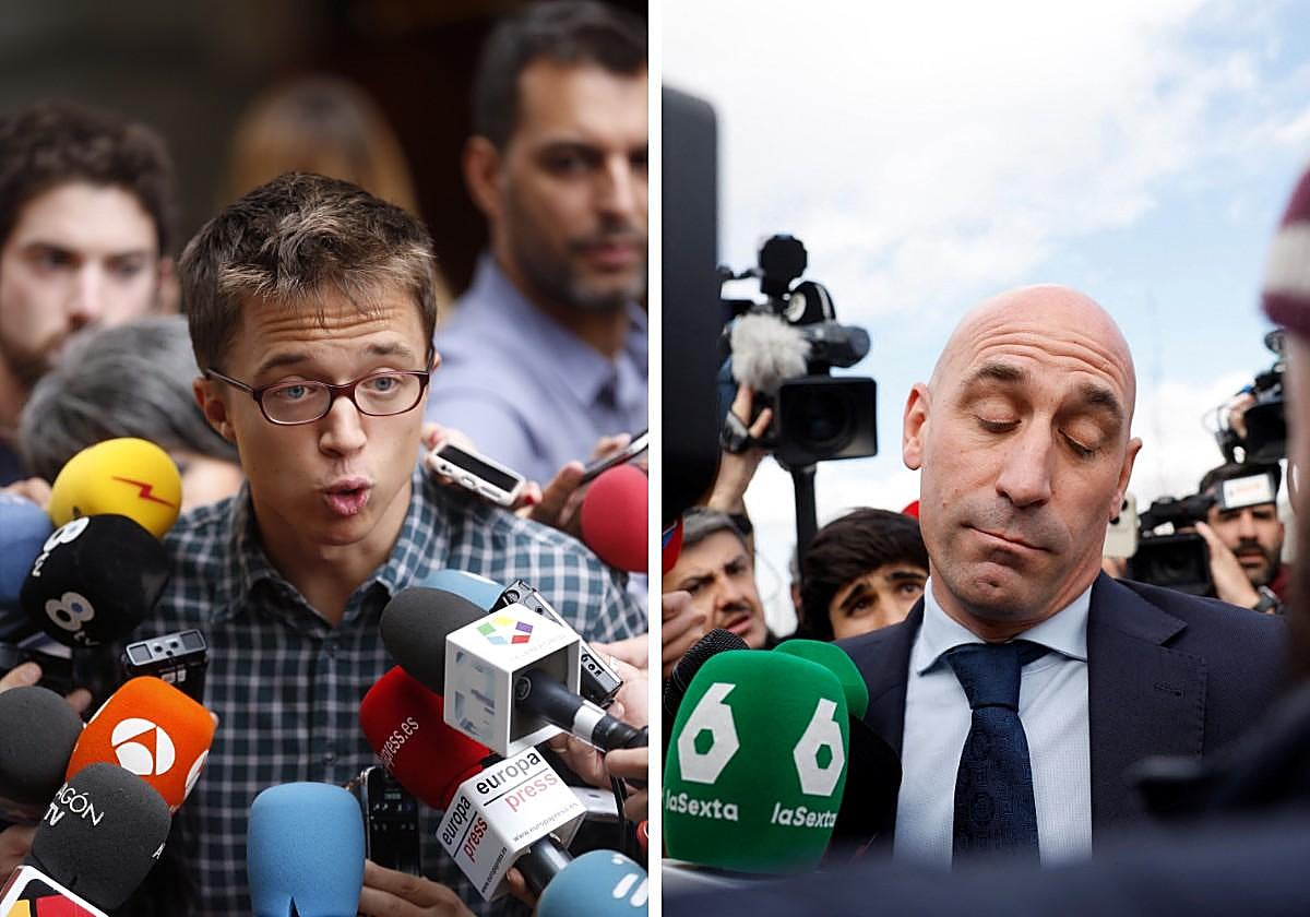 Iñigo Errejón y Luis Rubiales hablan a al prensa.