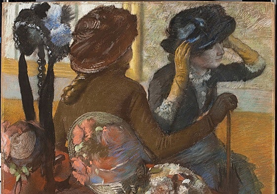'En la sombrerería', pastel elaborado por Edgar Degas en 1882.