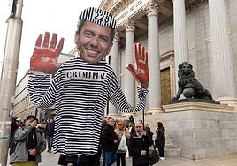 Víctimas de la dana se concentran frente al Congreso el día que declara Mazón.