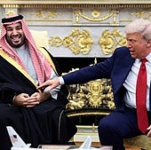 Donald Trump y Mohamed bin Salmán, en su encuentro este martes en el Despacho Oval.