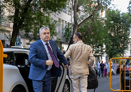 Santos Cerdán a su llegada al Tribunal Supremo