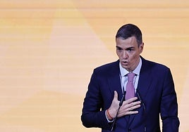 Pedro Sánchez, presidente del Gobierno, en un acto