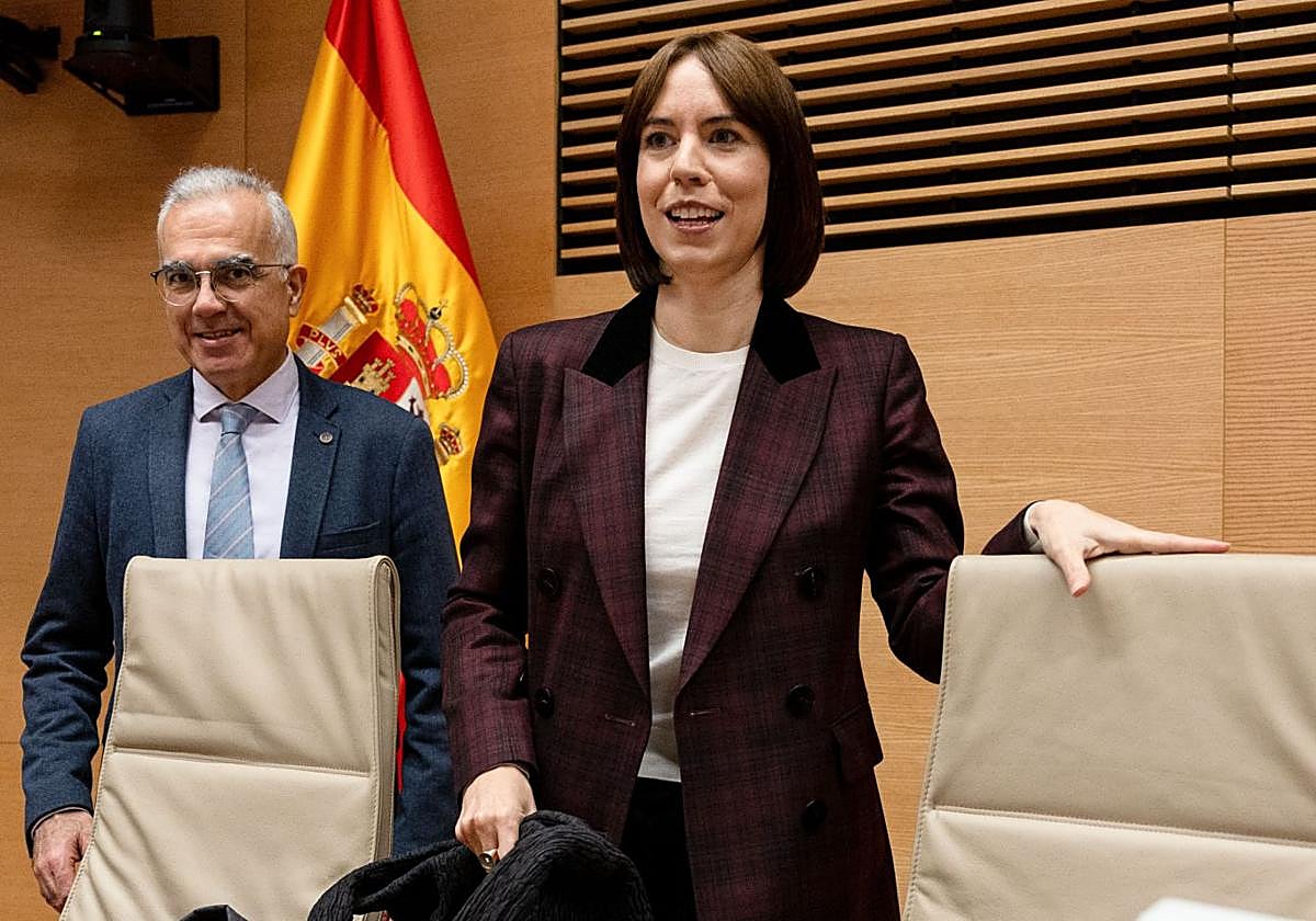 La ministra de Ciencia, Innovación y Universidades, Diana Morant, durante su comparecencia en el Congreso de los Diputados el pasado febrero para hablar del CNIO.