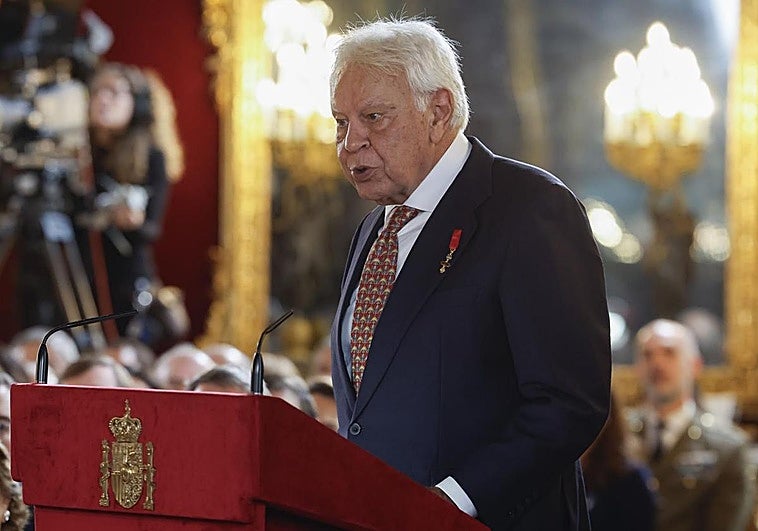 El expresidente Felipe González durante su discurso este viernes en el Palacio Real.