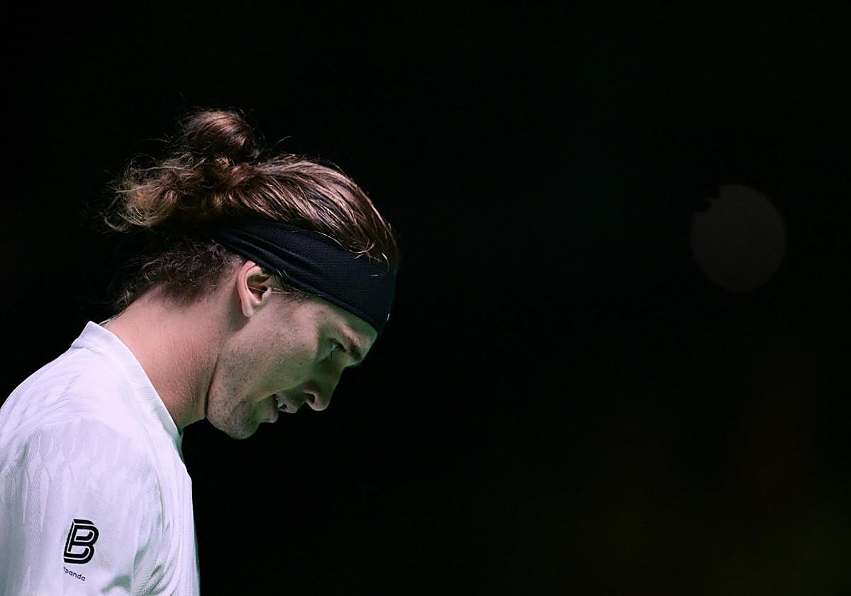Alexander Zverev during the Davis Cup match.