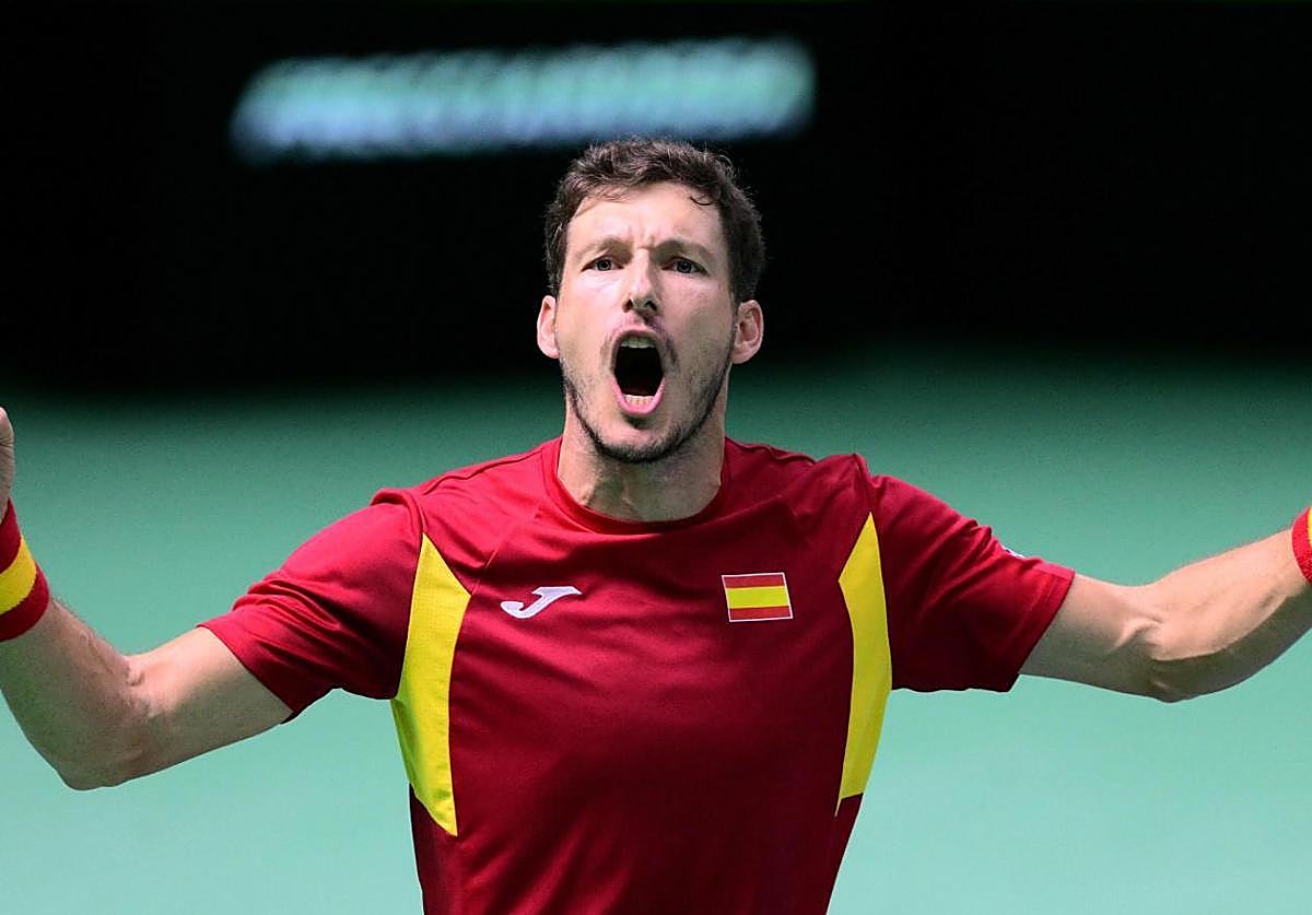 Pablo Carreño celebra la victoria.