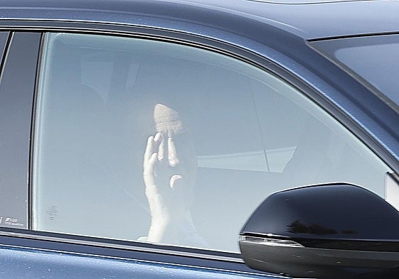 Juan Carlos I a su llegada este sábado a El Pardo.