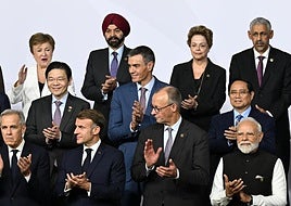 Líderes occidentales y Japón en una de las reuniones del G-20 en Johannesburgo.