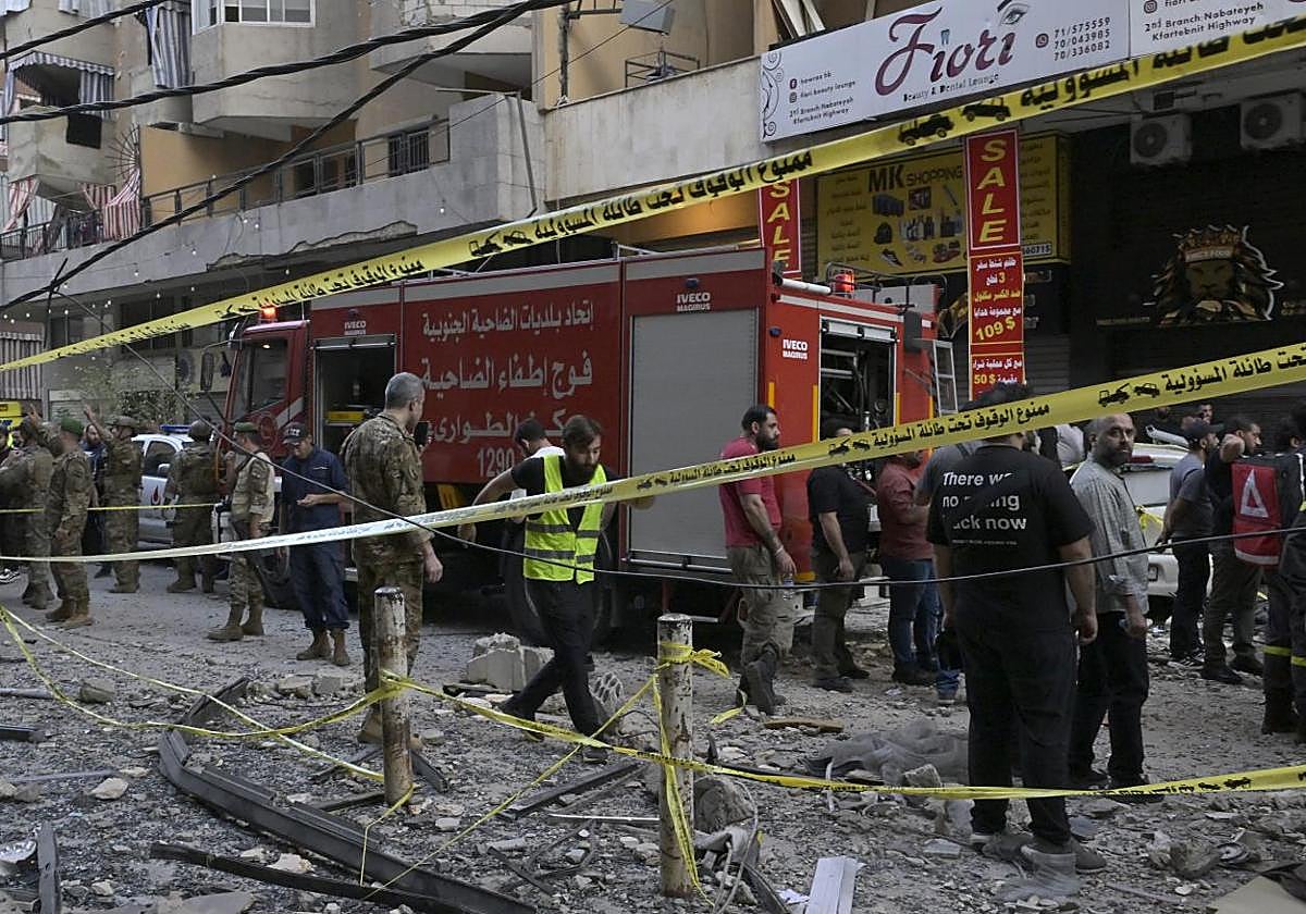 Escenario del ataque israelí en Beirut.