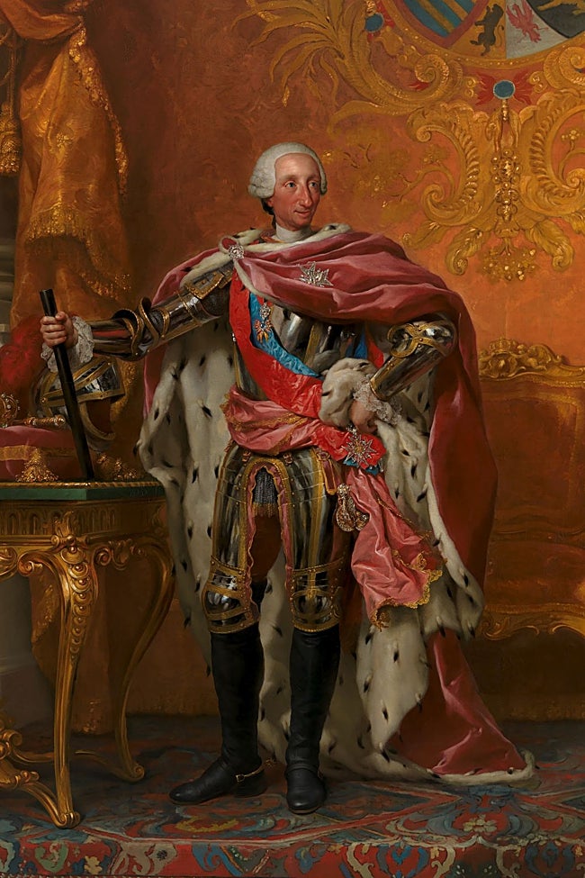 'Carlos III, rey de España y de las Indias'. Antonio Rafael Mengs (1765).