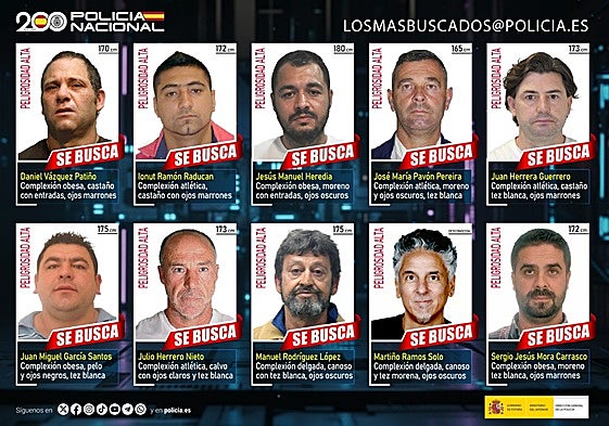 Los diez delincuentes 'más buscados'