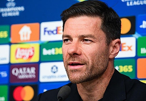 Xabi Alonso, durante la rueda de prensa que ofreció en el Estadio Georgios Karaiskakis.