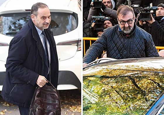 José Luis Ábalos y su exasesor Koldo García entrando este jueves en el Supremo para la vistilla de medidas cautelares