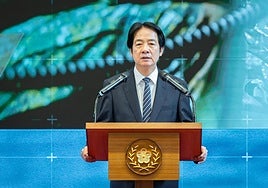 El presidente de Taiwán, William Lai Ching-te, al anunciar este miércoles el incremento del gasto militar.