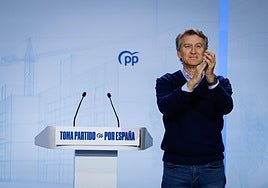 Feijóo, durante un acto del PP este sábado en Burgos.