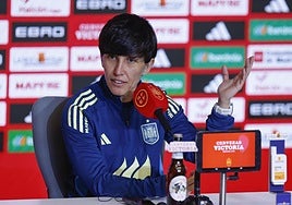 Sonia Bermúdez, durante la rueda de prensa previa al duelo ante Alemania.