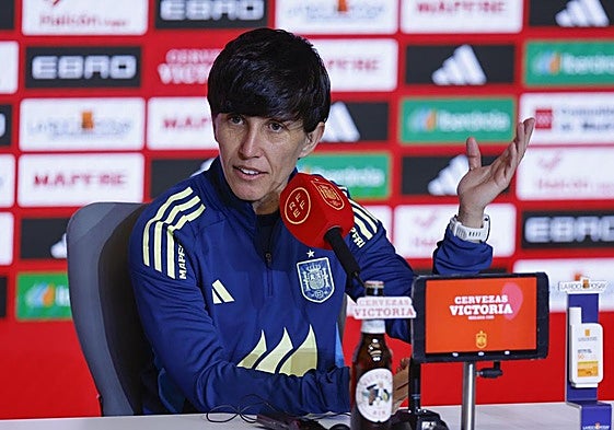 Sonia Bermúdez, durante la rueda de prensa previa al duelo ante Alemania.