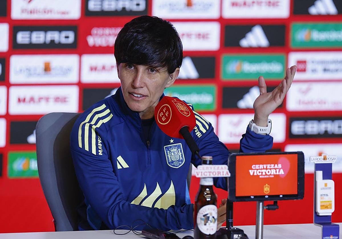 Sonia Bermúdez, durante la rueda de prensa previa al duelo ante Alemania.