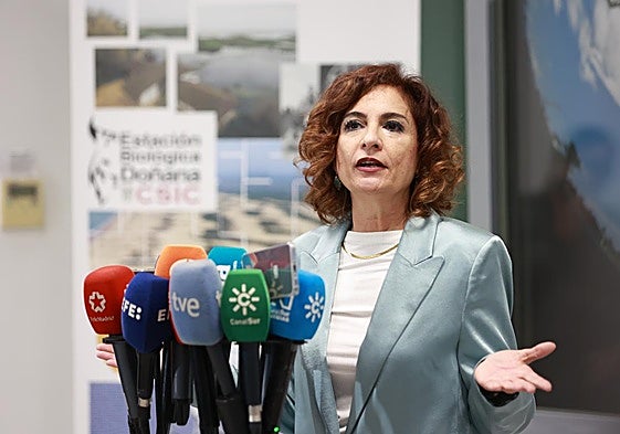 La vicepresidenta primera del Gobierno, María Jesús Montero, este miércoles en Sevilla