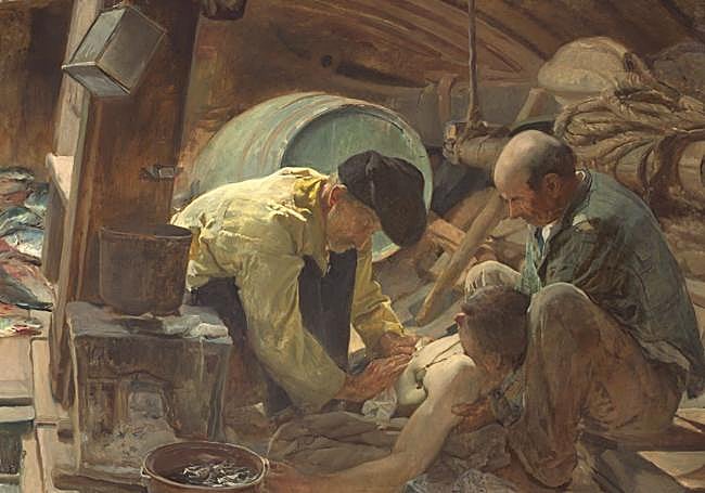 '¡Aún dicen que el pescado es caro!' Valencia, 1894. Joaquín Sorolla. Óleo sobre lienzo. Madrid, Museo Nacional del Prado.